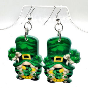 St Patricks Gnome Earrings - St Patricks Day - Irish Earrings - Notre Dame Gear